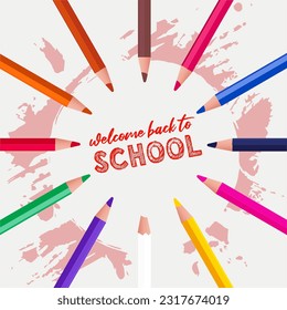 Welcome back to school. back to school background. kids back to school. school stationery.
