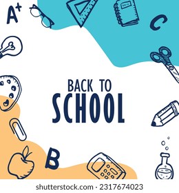 Bienvenido de vuelta a la escuela. de vuelta a la escuela. los niños vuelven a la escuela. papelería escolar.