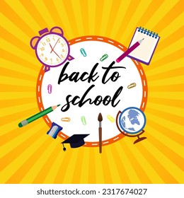Welcome back to school. back to school background. kids back to school. school stationery.