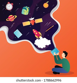 Welcome back to school background. background modern with colorful funny cartoon for educational illustration. vector
