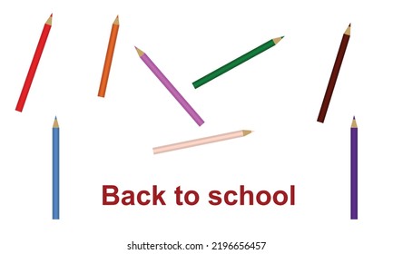 Welcome back to school background with pencils, Concept of education banner with back to School lettering design Vector