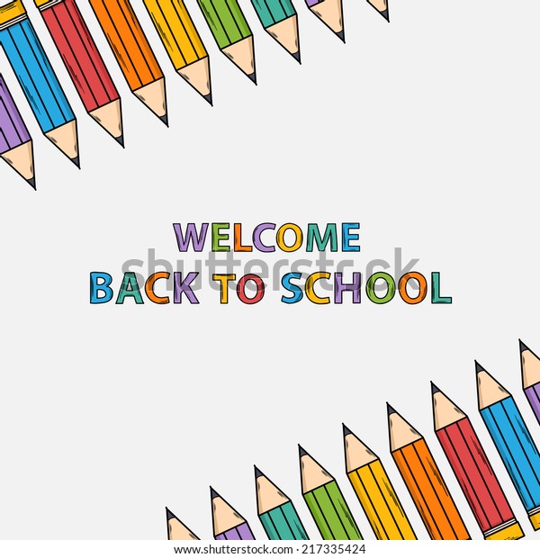 Welcome Back School Background Text Colored Stock Vector (Royalty Free ...