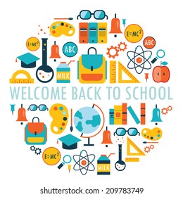 Welcome back to school background. Vector illustration