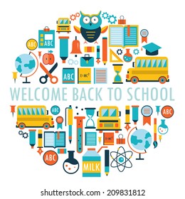 Welcome back to school background. Vector illustration