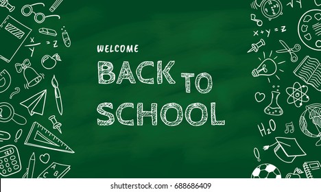 Welcome back to school background, vector illustration