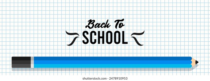 Welcome back to school banner with colorful pencils. Vector illustration.