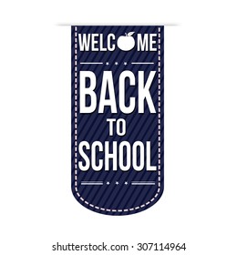 Welcome back to school banner design over a white background, vector illustration