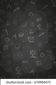 Welcome Back to School banner with different school objects