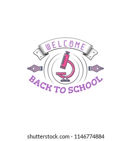 Welcome Back to school banner . Vector illustration.