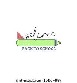 Welcome Back to school banner . Vector illustration.