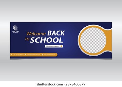 Welcome back to school banner vector design template file