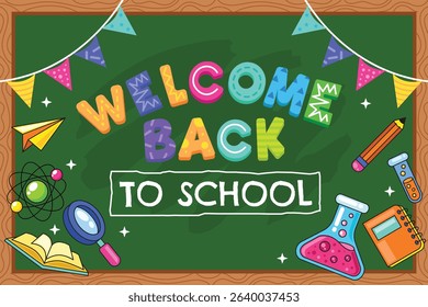 Welcome back to school banner vector background