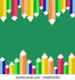 Welcome back to school banner whith  pencils.Items for elementary education.education vector illustration.