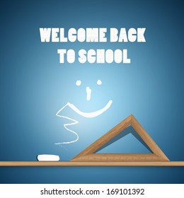 Welcome Back School Blue Background Stock Vector (Royalty Free ...