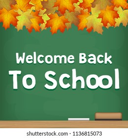 welcome back to school chalkboard autumn season 