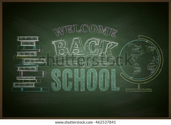 Welcome Back School Chalkboard Background Vector Stock Vector (Royalty ...