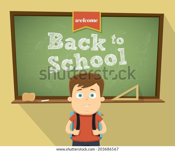 Welcome Back School Character Design Vector Stock Vector (Royalty Free ...