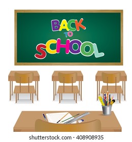 Welcome back to school. Classroom of student.