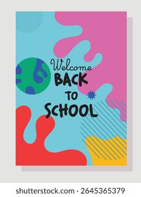 Welcome Back To School, Colorful Abstract Vector Illustration