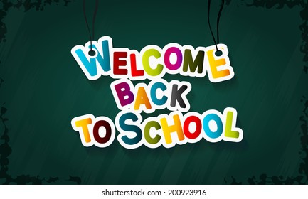 Welcome back to school colorful vector text illustration