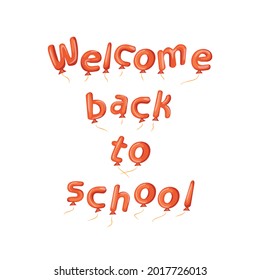 Bienvenido de vuelta a la escuela. El concepto de educación. Cartas en forma de globos. Ilustración vectorial al estilo de las caricaturas.