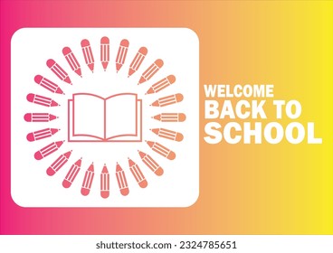 Welcome Back to school concept with icon design, vector illustration 10 eps graphic.