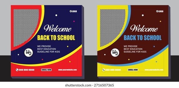 Bienvenido de nuevo a la escuela Educación creativa Anuncio Diseño