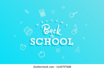 Welcome Back School Creative Poster Bright Stock Vector (Royalty Free ...