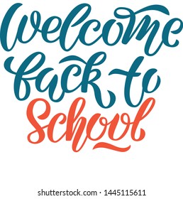 Welcome back to school. Design element for cards, envelopes, covers, poster, banner, flyer, mail, sticker. Vector illustration.