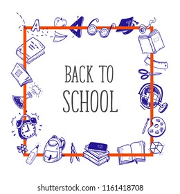 welcome Back to School doodle frame