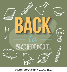 Welcome back to school. Education sketchy background. Doodle style. Eps 10 vector illustration.