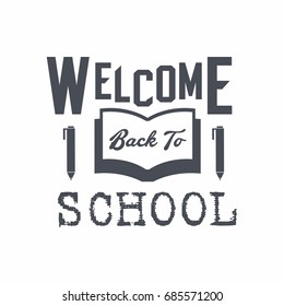 Welcome Back to school in flat style on white background vector illustration
