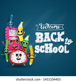 welcome back to school with funny characters