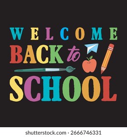 Bienvenido de nuevo al diseño de gráficos de la escuela para impresión, cartel, tarjeta, tazas, bolsas, invitación, fiesta.	