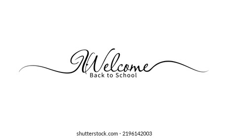 Welcome back to school hand drawn modern vector calligraphy isolated on white background