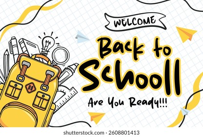 Welcome back to school hand drawn vector