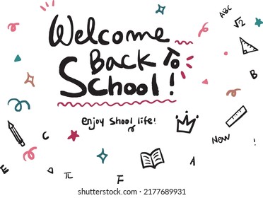 bienvenida de vuelta a la escuela con letras de mano para banner