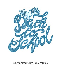 Welcome back to school hand lettering sketch background.