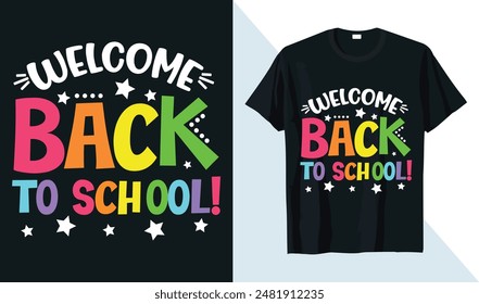 bienvenido de vuelta a la escuela feliz último día, primer día, 2º grado Plantilla de diseño de camisetas