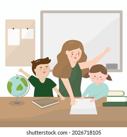 Welcome Back to school. The school has opened the semester. Students go back to school to study various subjects. Today's geography teacher teaches about the globe and the countries on the world map.