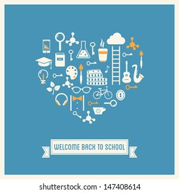 Welcome Back to School Icons Poster