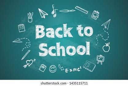 welcome back to school with school items and elements. background, poster and template