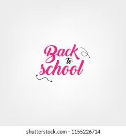 Welcome back to school label. School Background. Back to school sale tag. Vector illustration. Hand drawn lettering badges. Typography emblem set