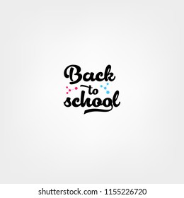 Welcome back to school label. School Background. Back to school sale tag. Vector illustration. Hand drawn lettering badges. Typography emblem set