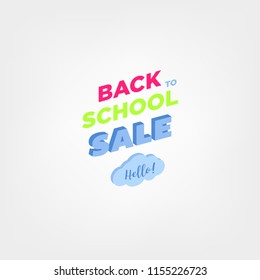 Welcome back to school label. School Background. Back to school sale tag. Vector illustration. Hand drawn lettering badges. Typography emblem set