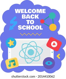 Welcome back to school for learning subject vector