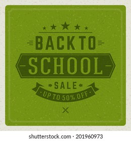 Welcome Back to school message vector background. Typographic elements. 