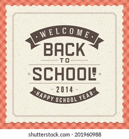 Welcome Back to school message vector background. Typographic elements. 