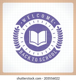 Welcome Back to school message vector background. Typographic elements. 