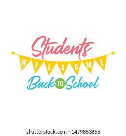 Welcome Back To School, Back To School Night, School Administration, School Classroom, Classroom Decoration, Vector Text Illustration Background